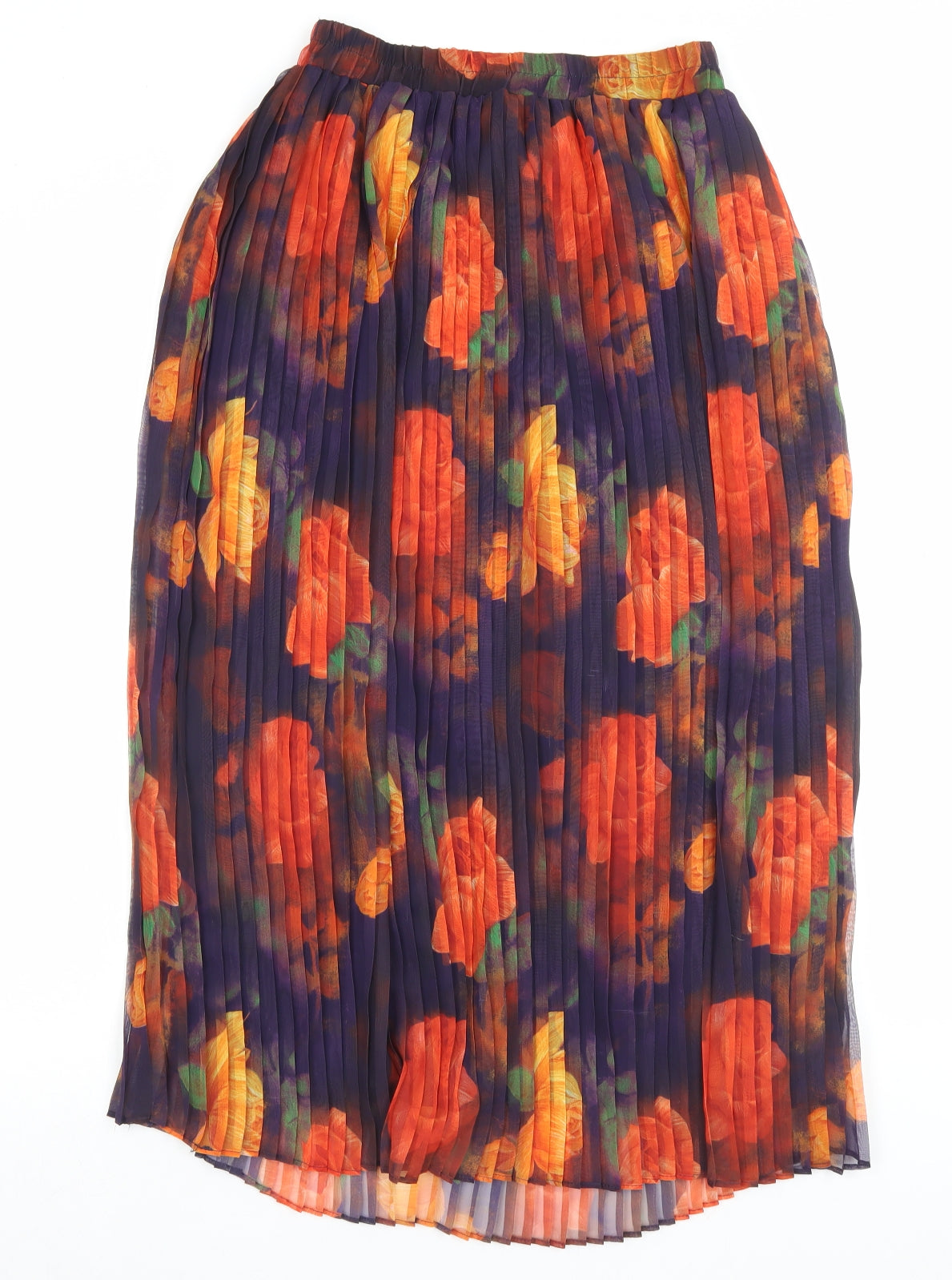 Expressions Womens Multicoloured Floral Polyester A-Line Skirt Size 12