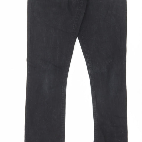 Falmer Womens Black Cotton Straight Jeans Size 10 L31 in Regular Button