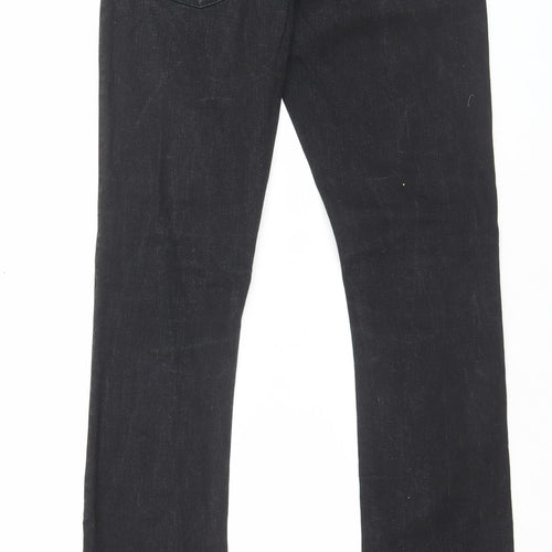 Falmer Womens Black Cotton Straight Jeans Size 10 L31 in Regular Button