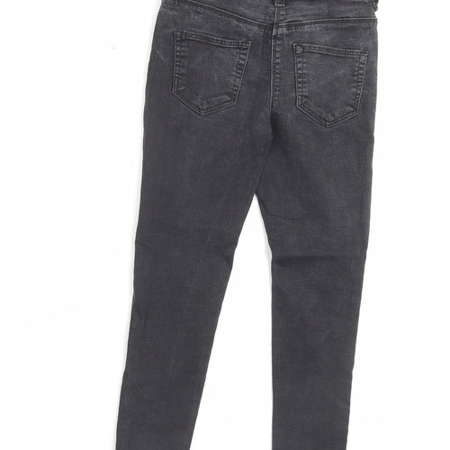 Matalan Girls Black Cotton Skinny Jeans Size 8 Years Regular Button