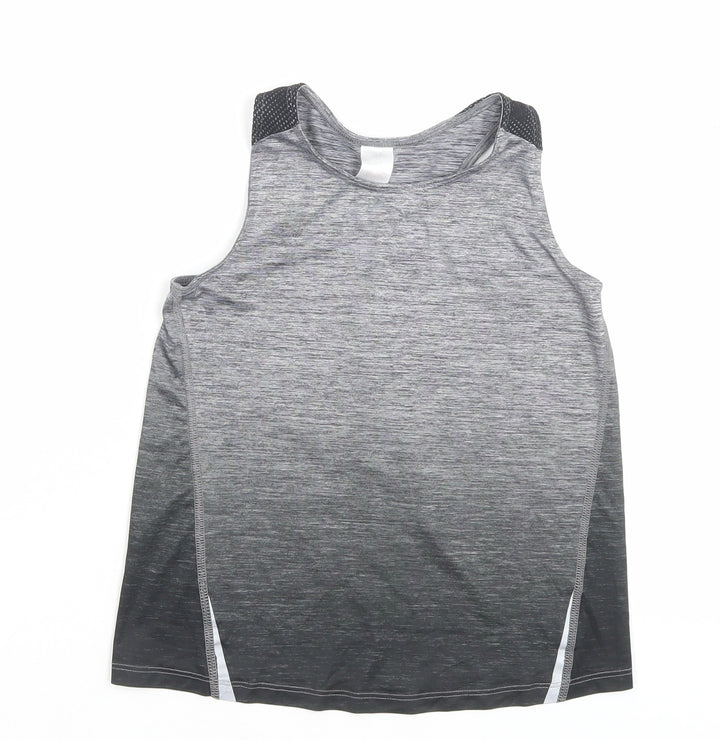 F&F Girls Black Polyester Basic Tank Size 7-8 Years Crew Neck Pullover