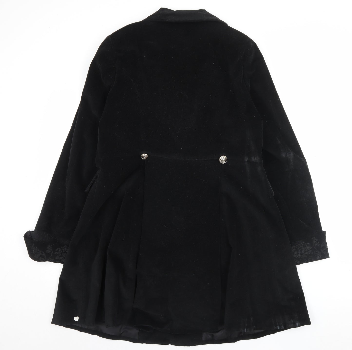 Joe Browns Womens Black Geometric Trench Coat Coat Size 18 Button