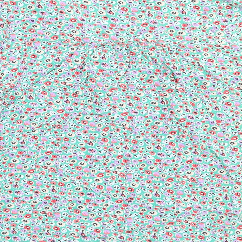 Marks and Spencer Womens Multicoloured Floral Viscose Basic Blouse Size 10 V-Neck