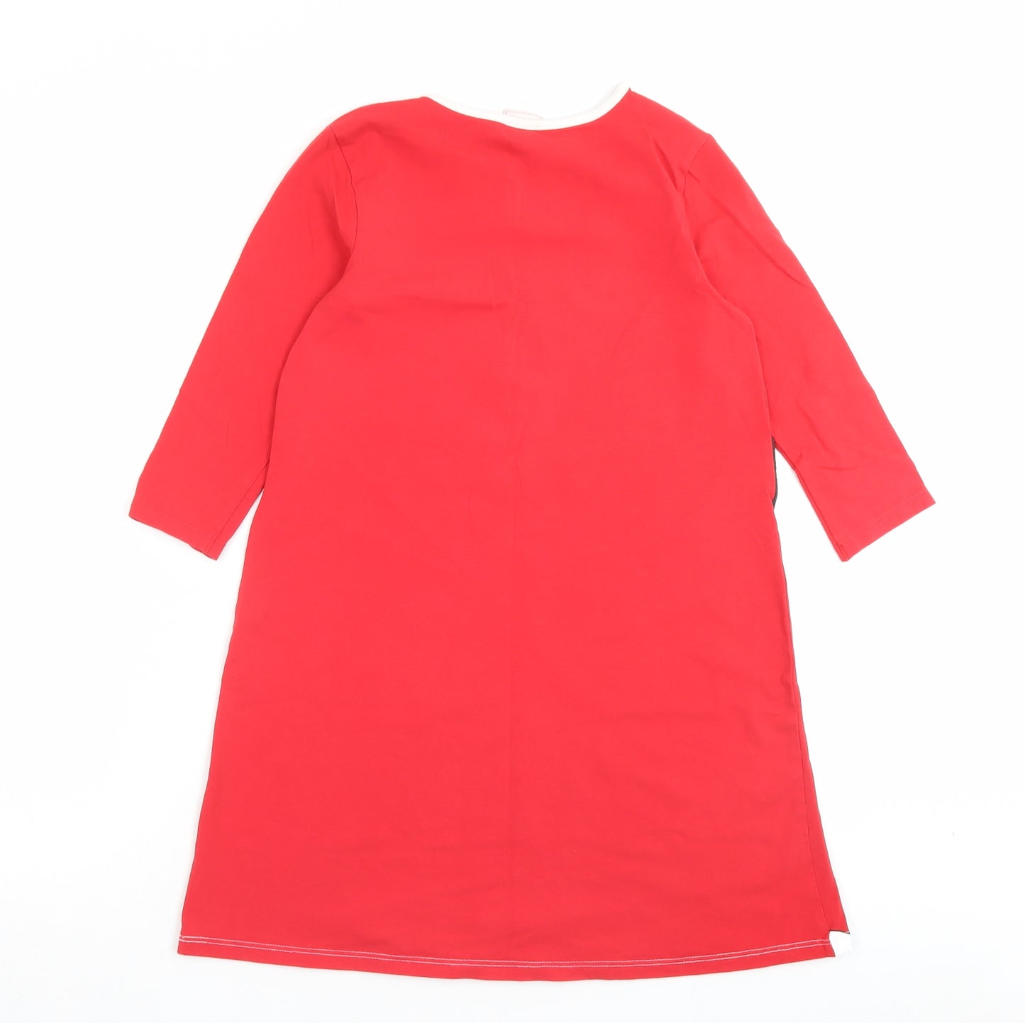George Girls Red Cotton A-Line Size 10-11 Years Crew Neck Pullover - Christmas