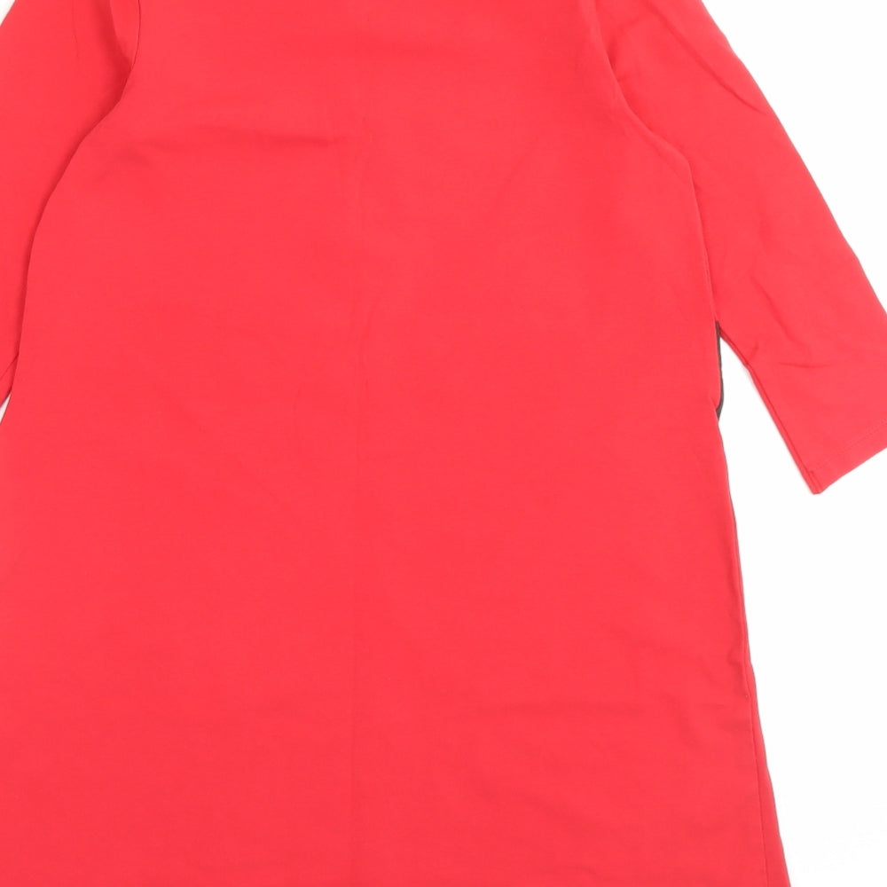 George Girls Red Cotton A-Line Size 10-11 Years Crew Neck Pullover - Christmas