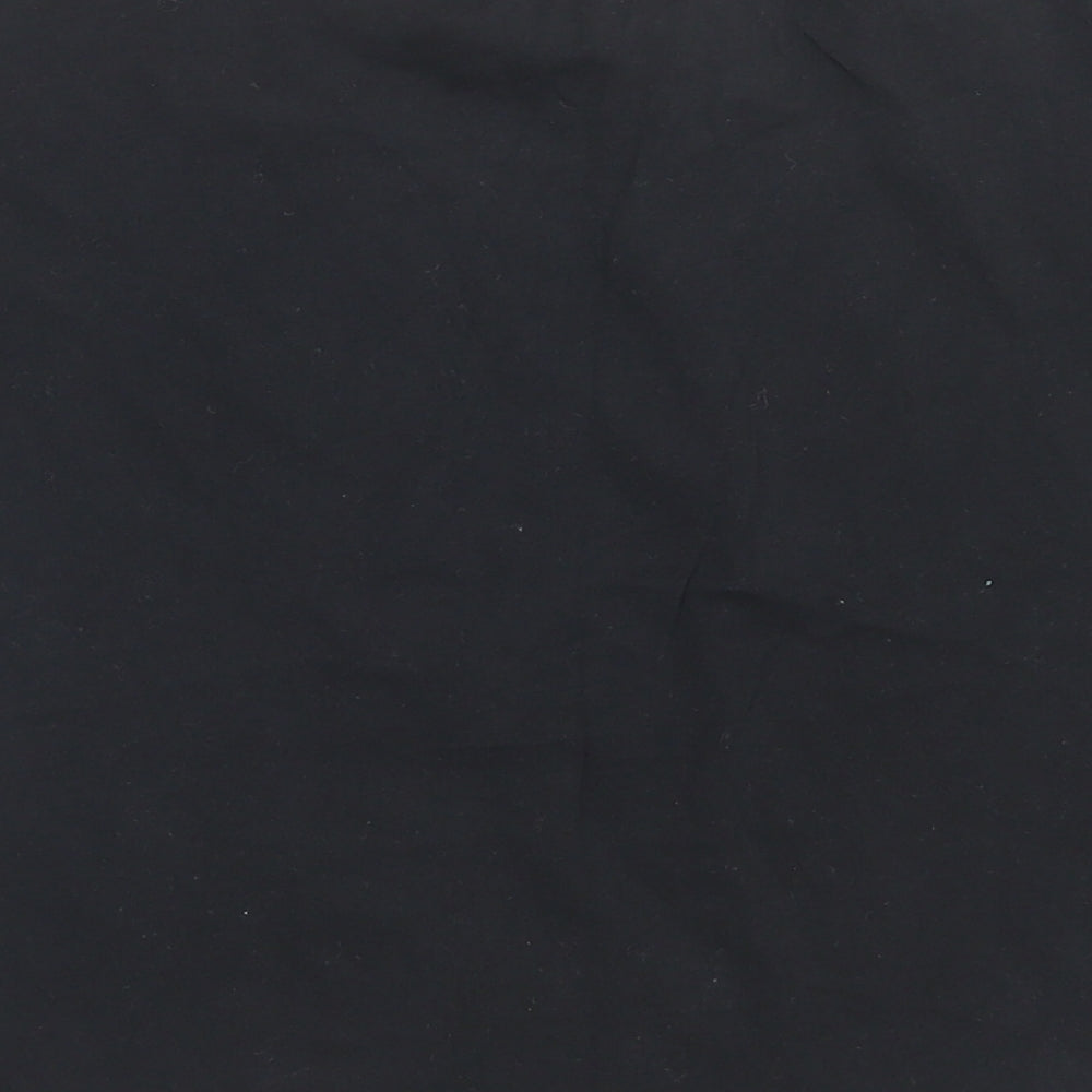 New Look Girls Black Cotton Cropped T-Shirt Size 14-15 Years Crew Neck Pullover - Merry Pugmus
