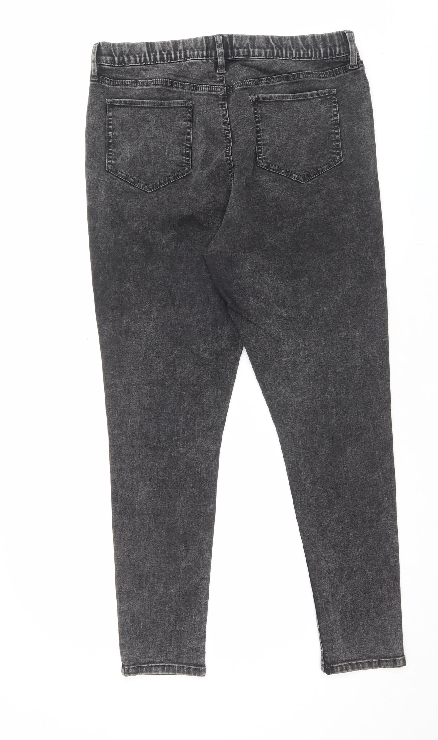 F&F Womens Grey Cotton Jegging Trousers Size 16 L29 in Regular