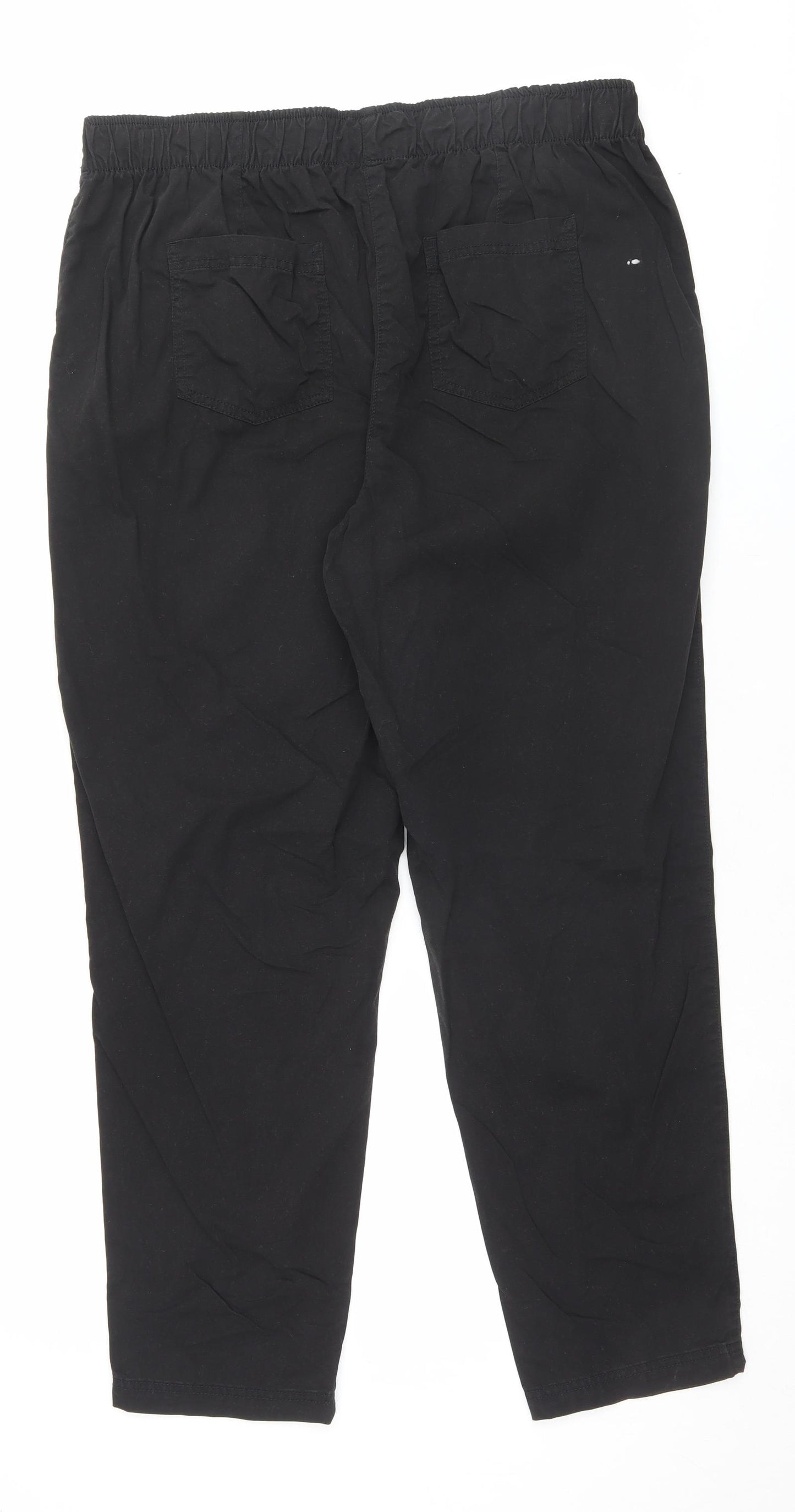 George Womens Black Cotton Trousers Size 18 L30 in Regular Button