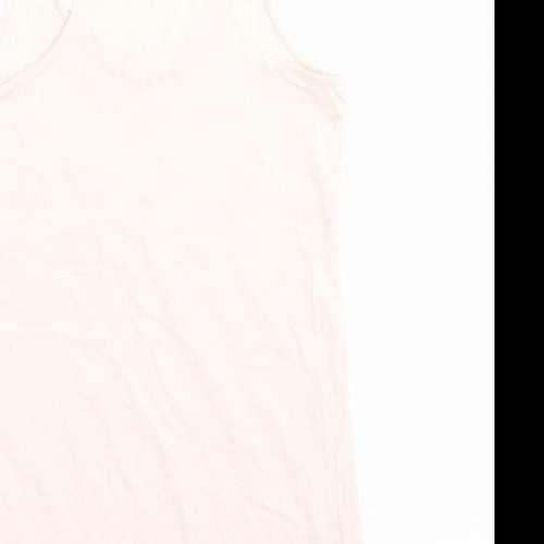 H&M Womens Pink Cotton Basic Tank Size M Scoop Neck - Lace Detail
