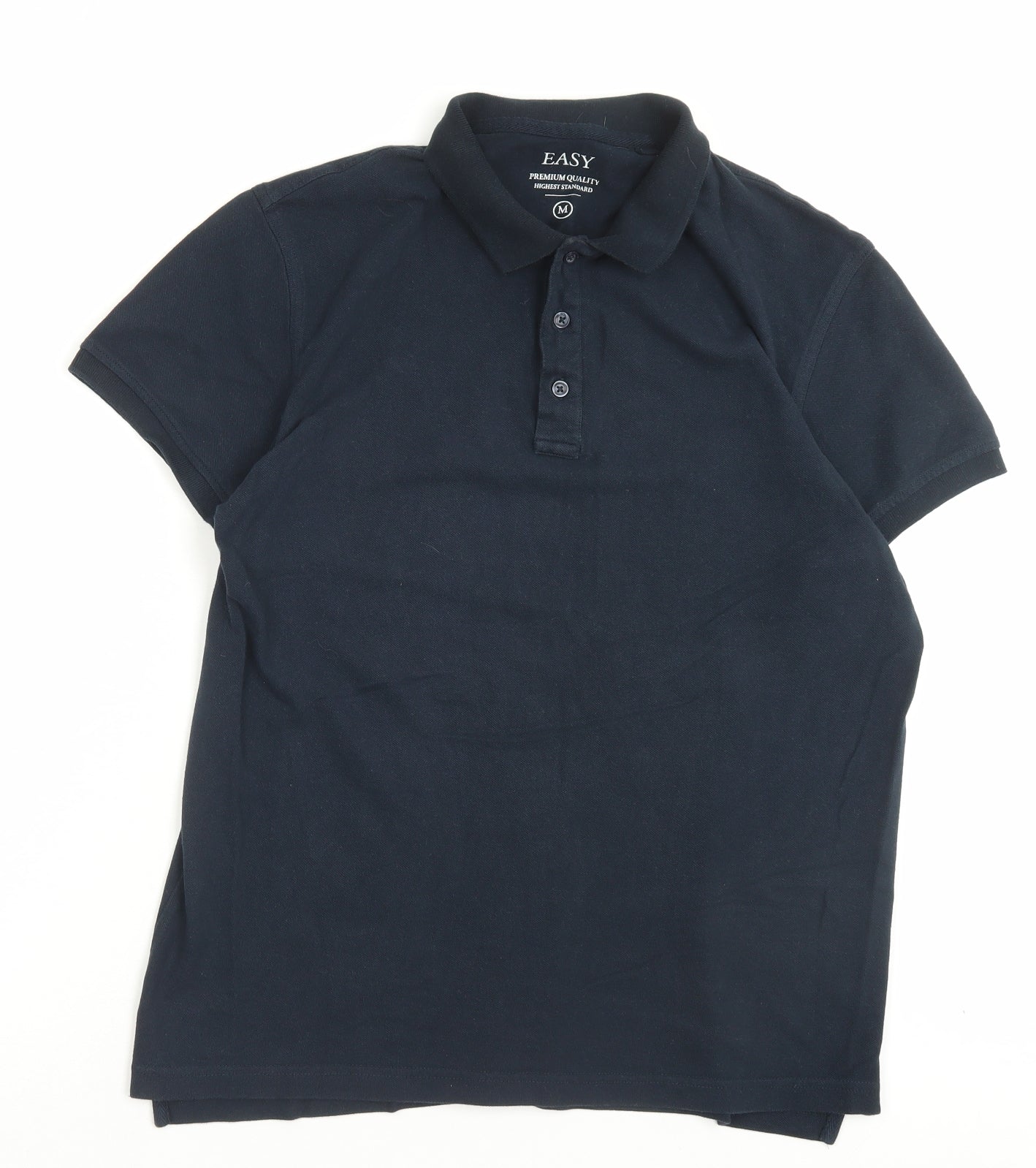 Matalan Mens Blue Cotton Polo Size M Collared Button