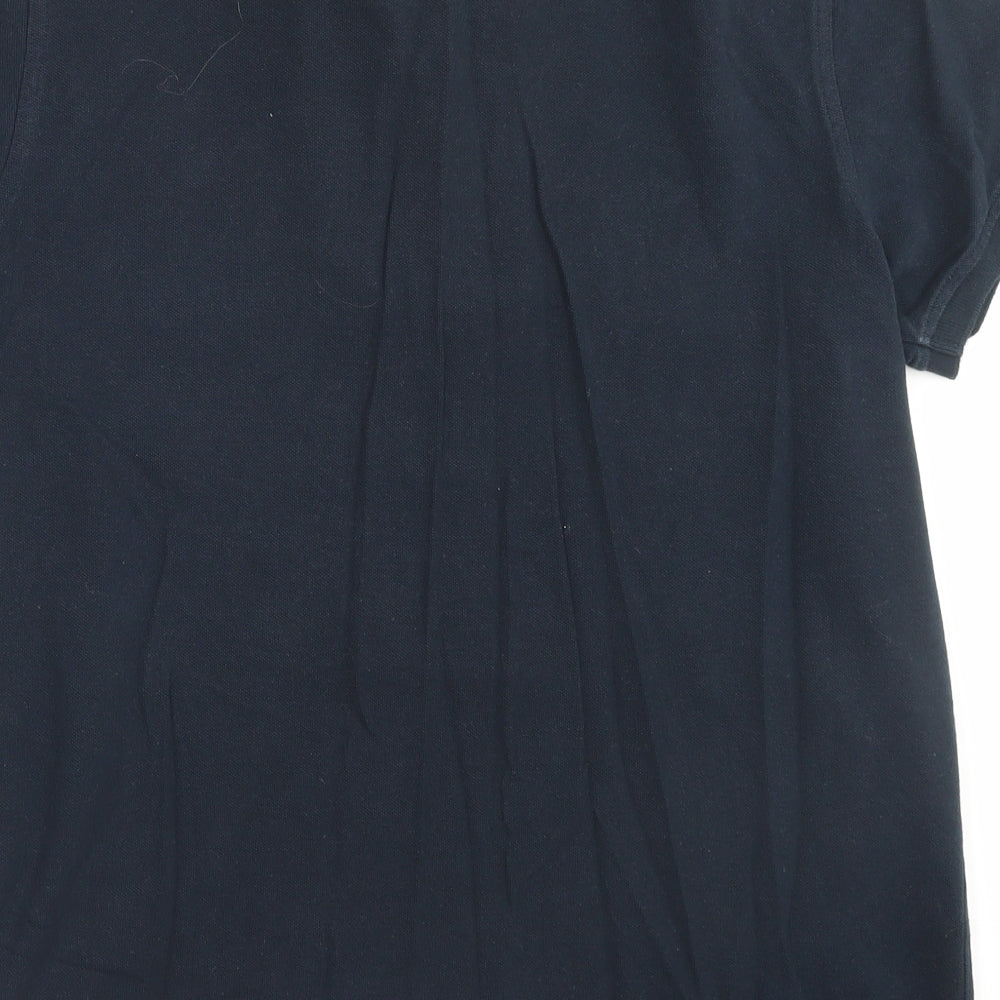 Matalan Mens Blue Cotton Polo Size M Collared Button