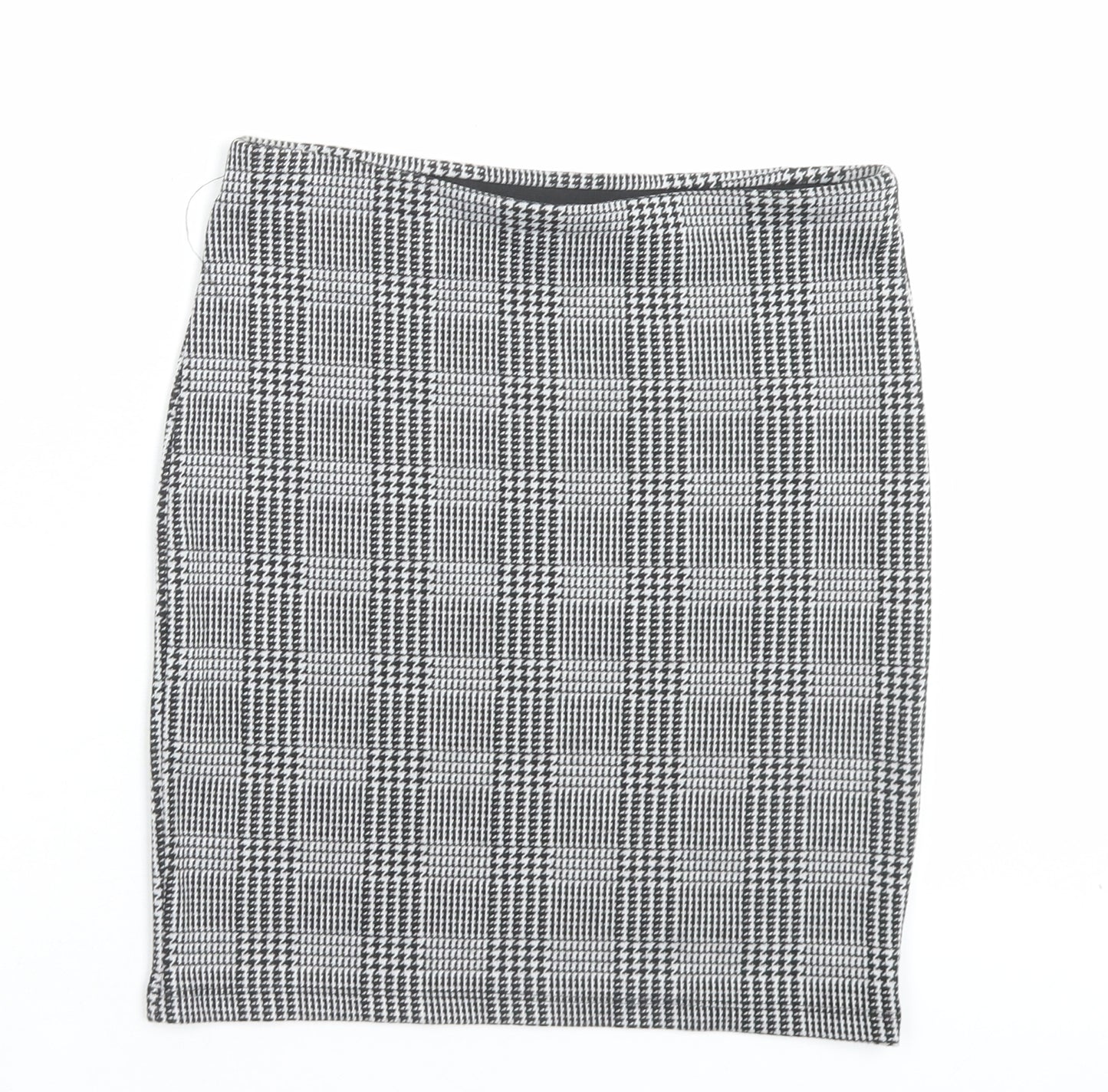 New Look Womens Grey Plaid Polyester A-Line Skirt Size 10
