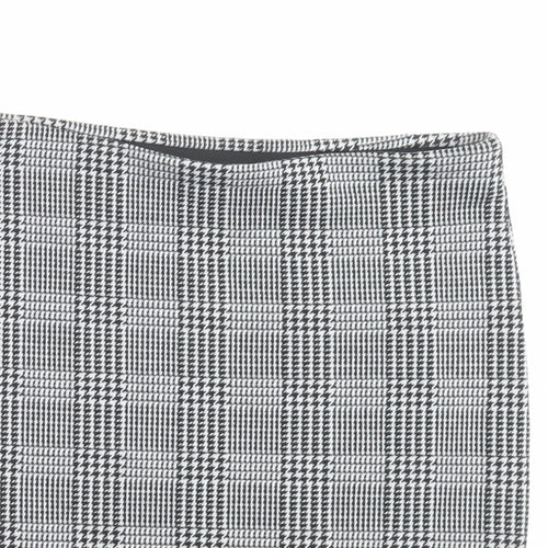 New Look Womens Grey Plaid Polyester A-Line Skirt Size 10