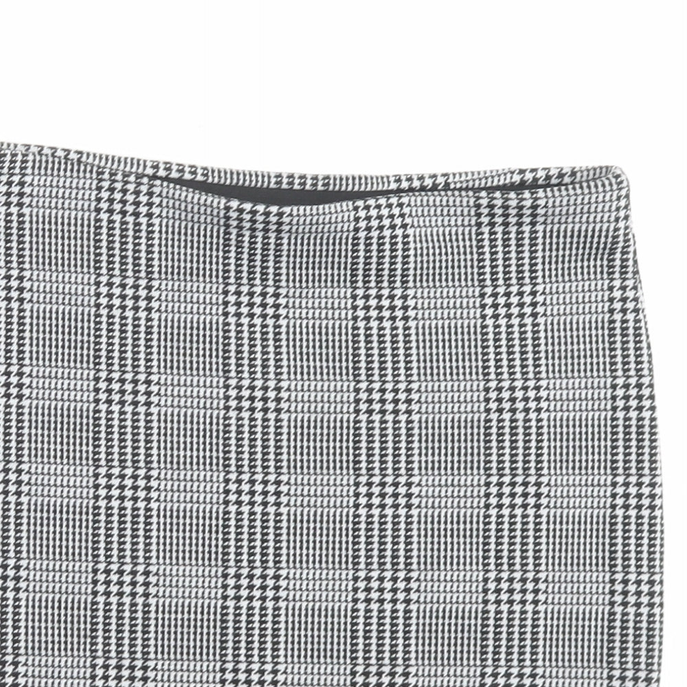 New Look Womens Grey Plaid Polyester A-Line Skirt Size 10