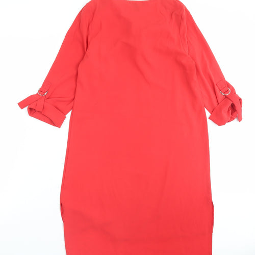 Atmosphere Womens Red Polyester A-Line Size 10 V-Neck Pullover