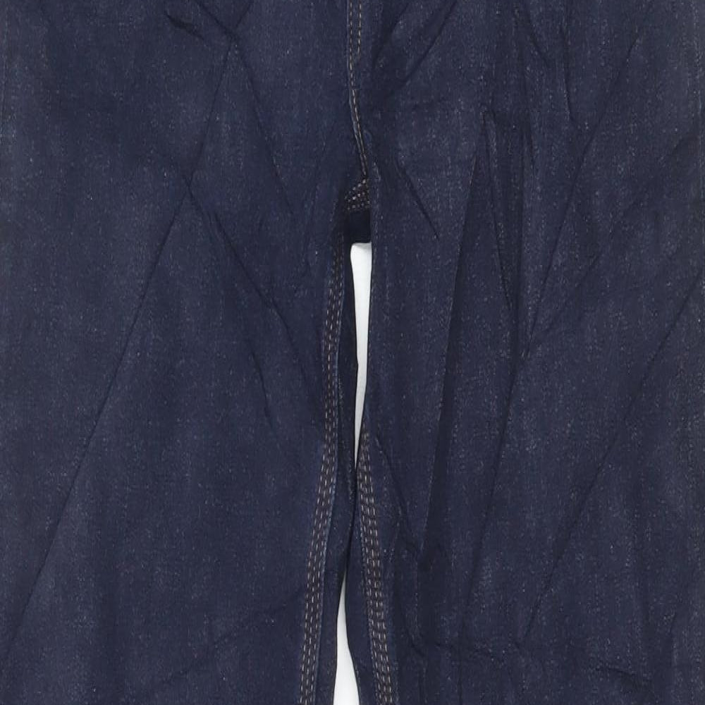 Marks and Spencer Womens Blue Cotton Straight Jeans Size 12 L33 in Regular Button