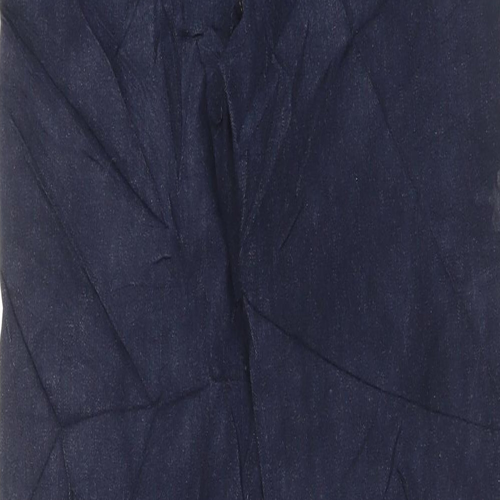 Marks and Spencer Womens Blue Cotton Straight Jeans Size 12 L33 in Regular Button