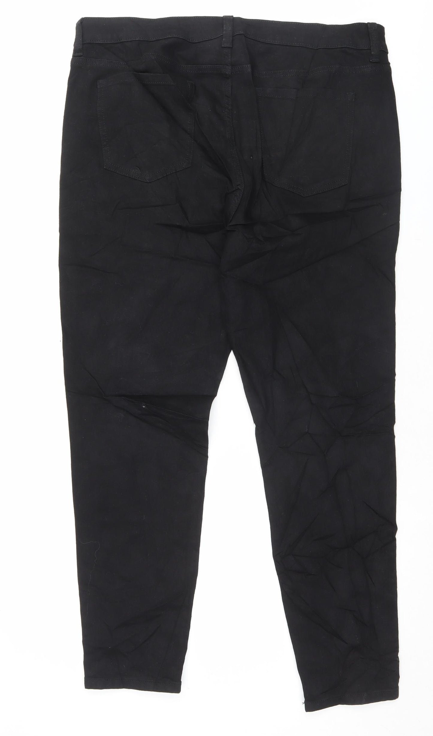 Marks and Spencer Womens Black Cotton Skinny Jeans Size 18 L28 in Regular Button