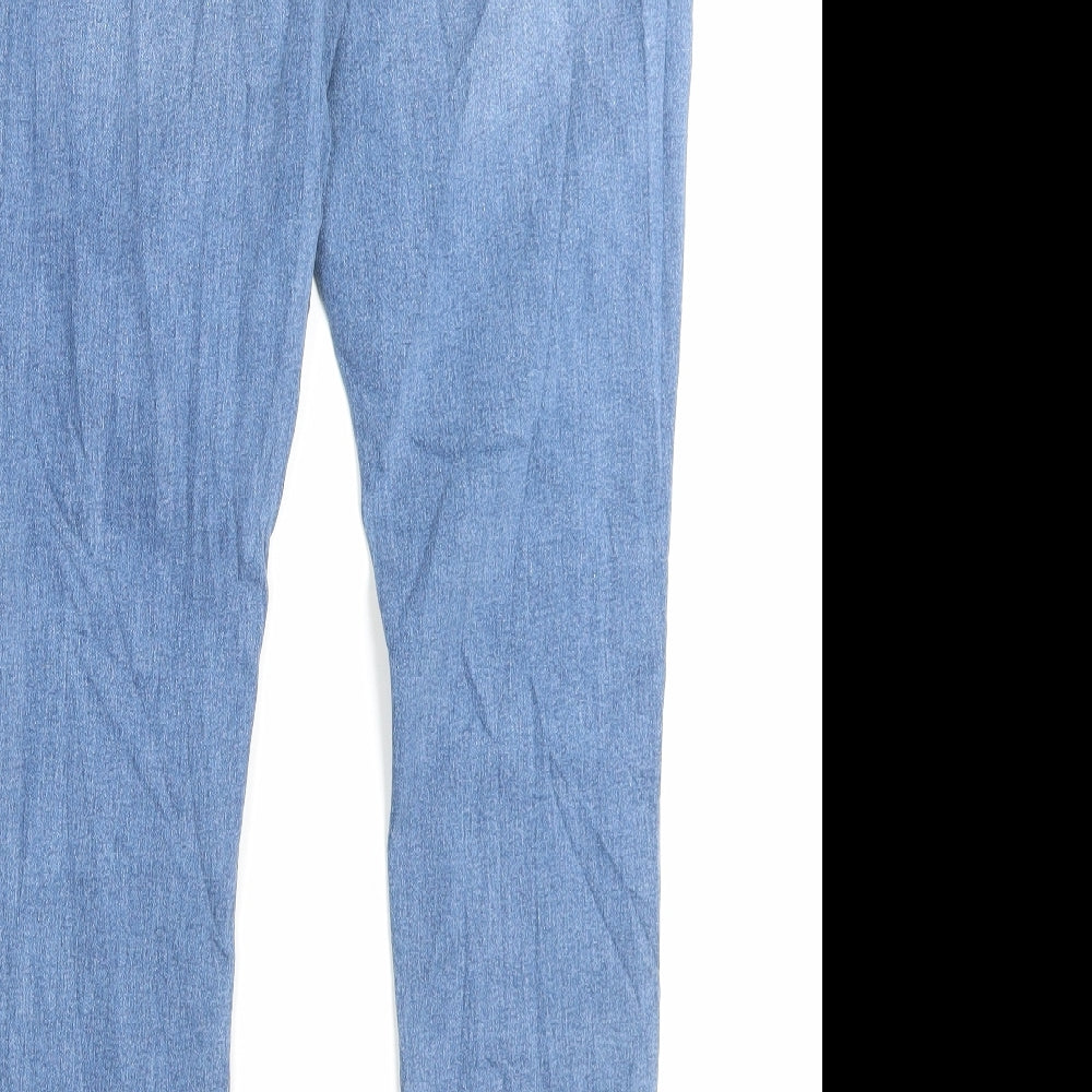 Marks and Spencer Womens Blue Cotton Skinny Jeans Size 16 L30 in Regular Button