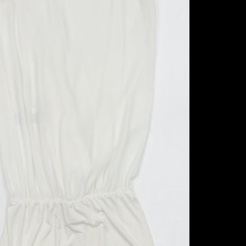 New Look Womens White Polyester Bodysuit One-Piece Size 10 L10 in Snap