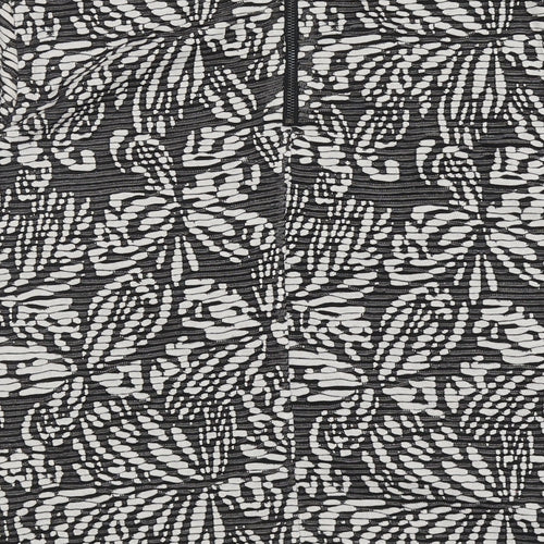 Principles Womens Black Floral Viscose Basic Blouse Size 12 Boat Neck