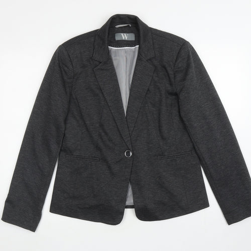 BHS Womens Grey Polyester Jacket Blazer Size 14
