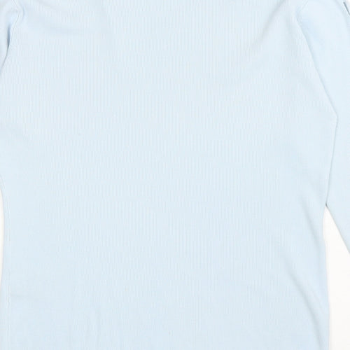 Roman Womens Blue Viscose Basic T-Shirt Size S Round Neck - Cut out sleeves