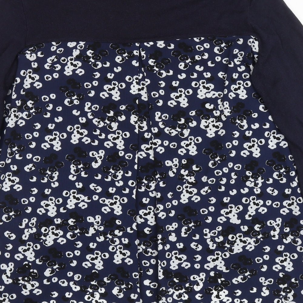 George Womens Blue Round Neck Floral Viscose Pullover Jumper Size 14