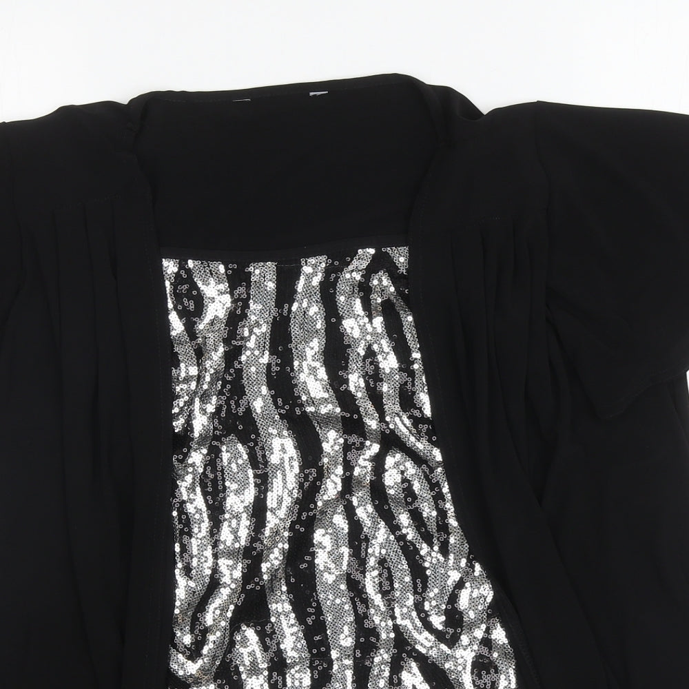 Bonmarché Womens Black Polyester Basic Blouse Size 16 Square Neck