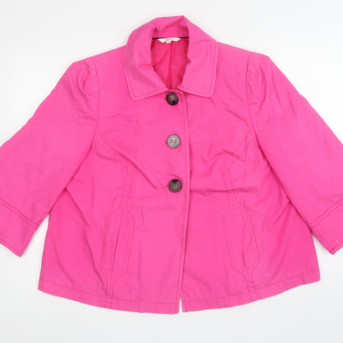 Marks and Spencer Womens Pink Jacket Size 14 Button
