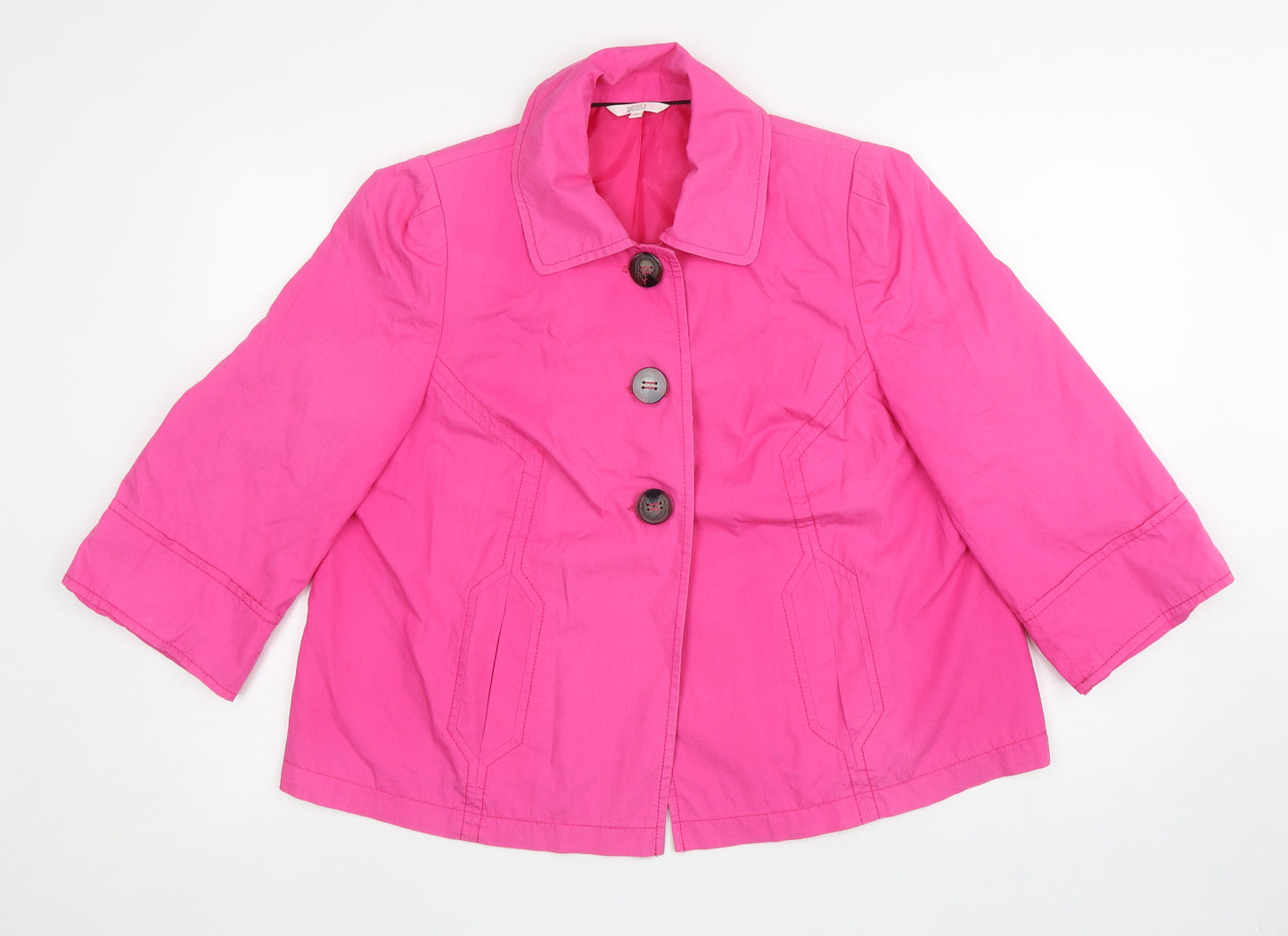 Marks and Spencer Womens Pink Jacket Size 14 Button