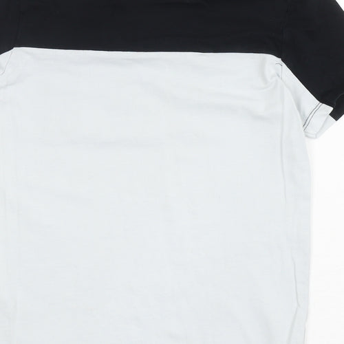George Boys Black Colourblock Cotton Ringer T-Shirt Size 9-10 Years Round Neck Pullover - Future Icon