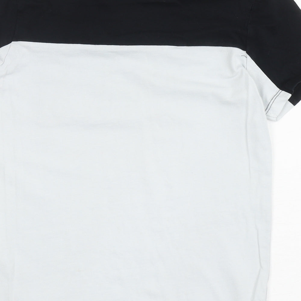 George Boys Black Colourblock Cotton Ringer T-Shirt Size 9-10 Years Round Neck Pullover - Future Icon