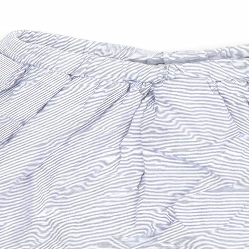 George Girls Blue Striped Polyester Flare Skirt Size 7-8 Years Regular Pull On