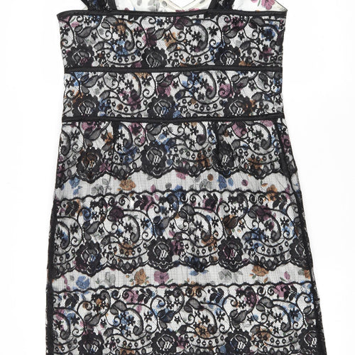 Trinny & Susannah Womens Multicoloured Floral Polyester Tank Dress Size 14 Sweetheart Zip