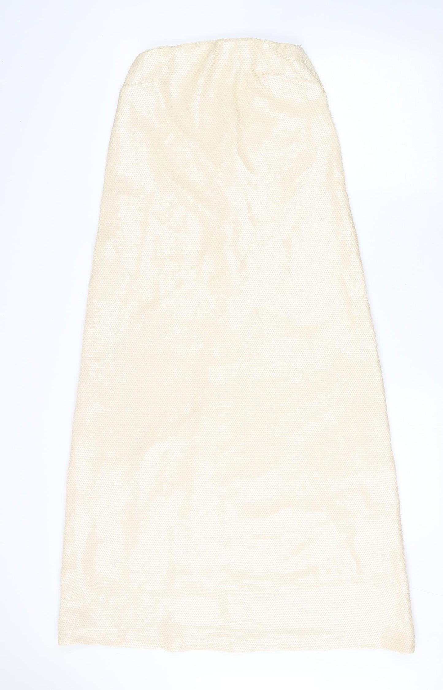 Zara Womens Ivory Polyester A-Line Skirt Size S Zip