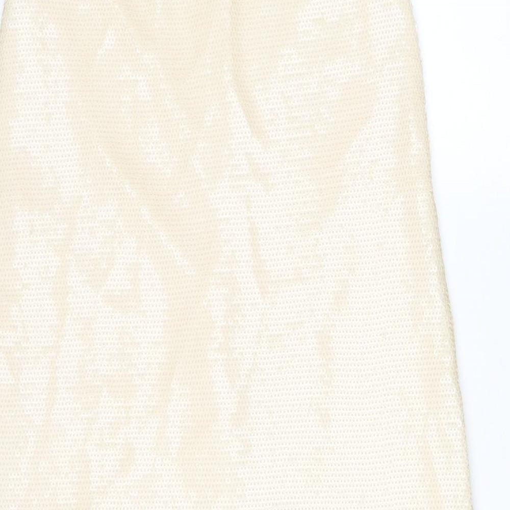 Zara Womens Ivory Polyester A-Line Skirt Size S Zip