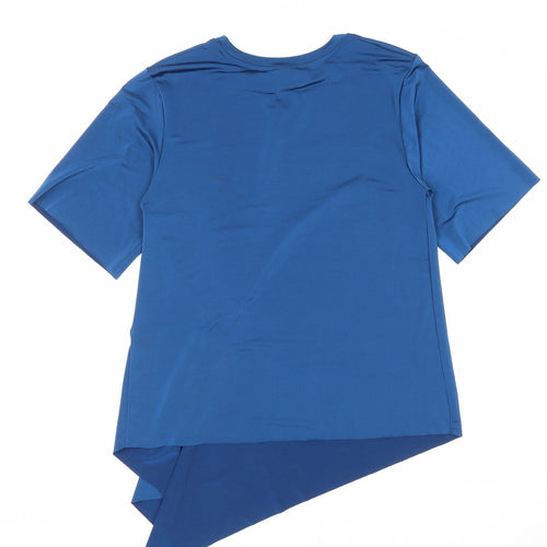 Marks and Spencer Womens Blue Polyester Basic T-Shirt Size 8 Round Neck