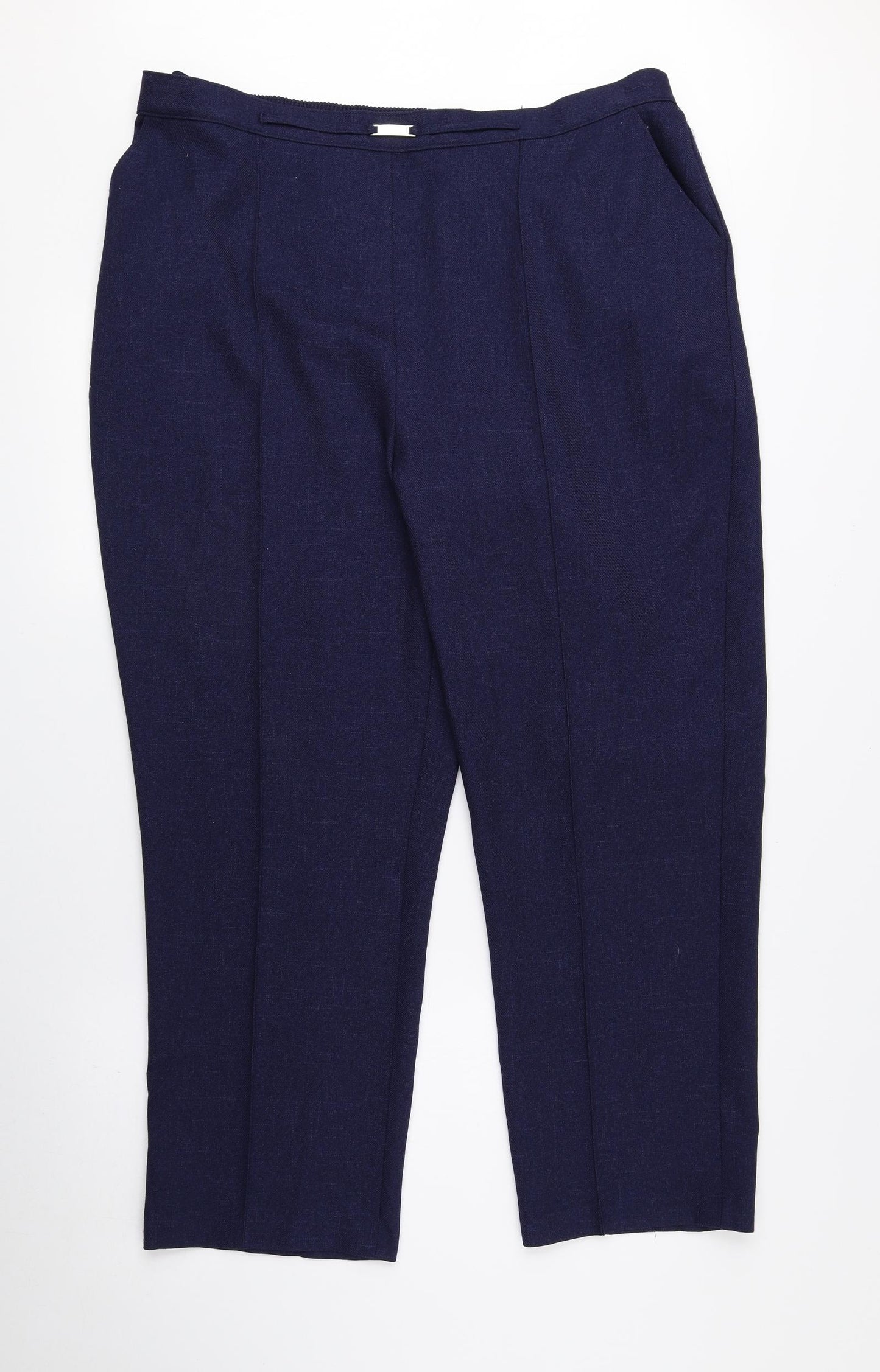 Papaya Womens Blue Polyester Trousers Size 18 L26 in Regular