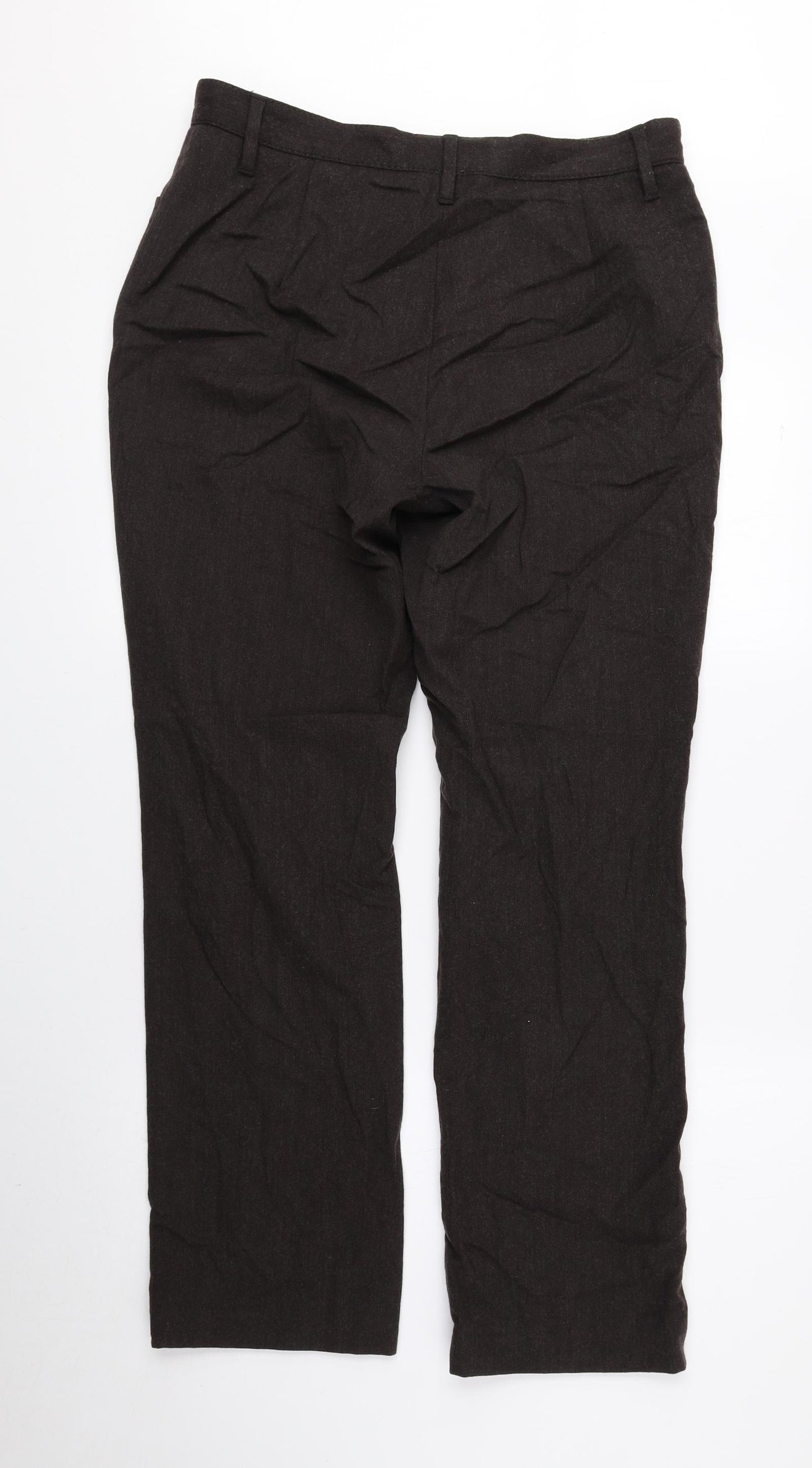 BRAX Womens Brown Wool Carrot Trousers Size 12 L28.5 in Regular Zip