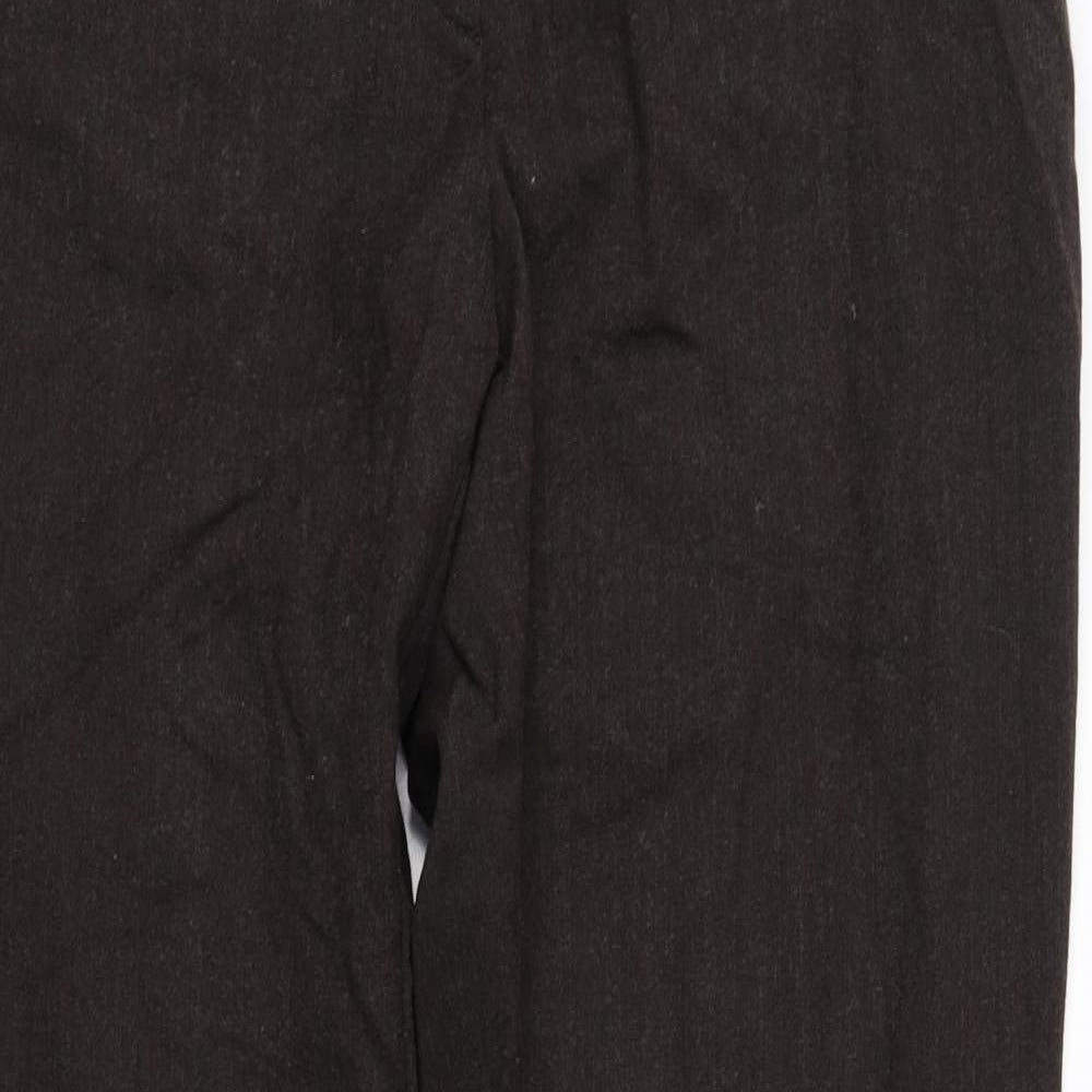 BRAX Womens Brown Wool Carrot Trousers Size 12 L28.5 in Regular Zip