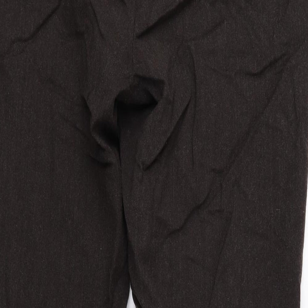 BRAX Womens Brown Wool Carrot Trousers Size 12 L28.5 in Regular Zip