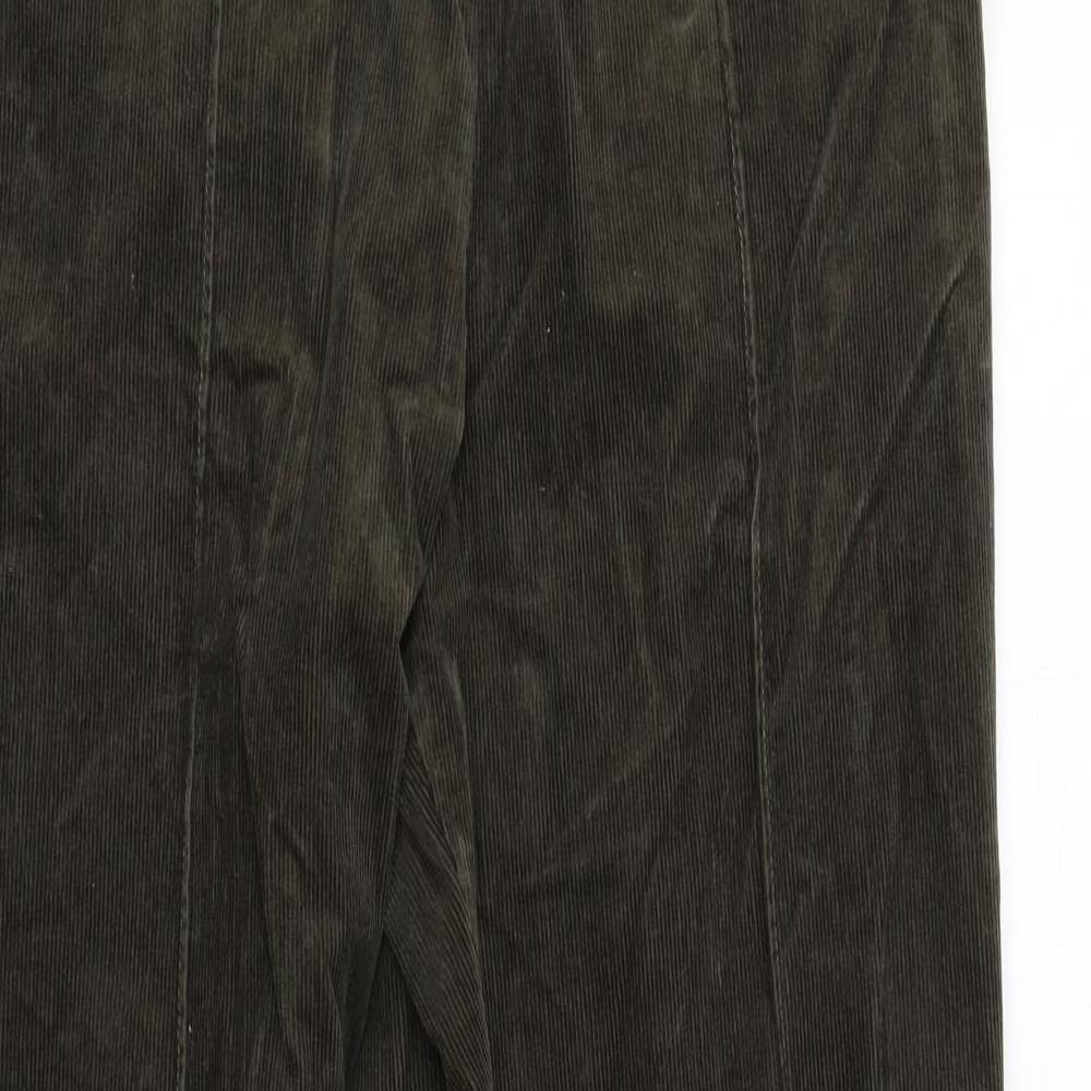 Marks and Spencer Womens Green Cotton Trousers Size 12 L30 in Regular