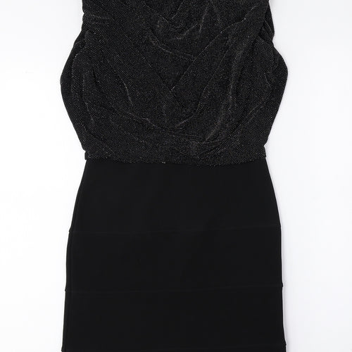 Urban Bliss Womens Black Nylon Bodycon Size 8 Cowl Neck Pullover