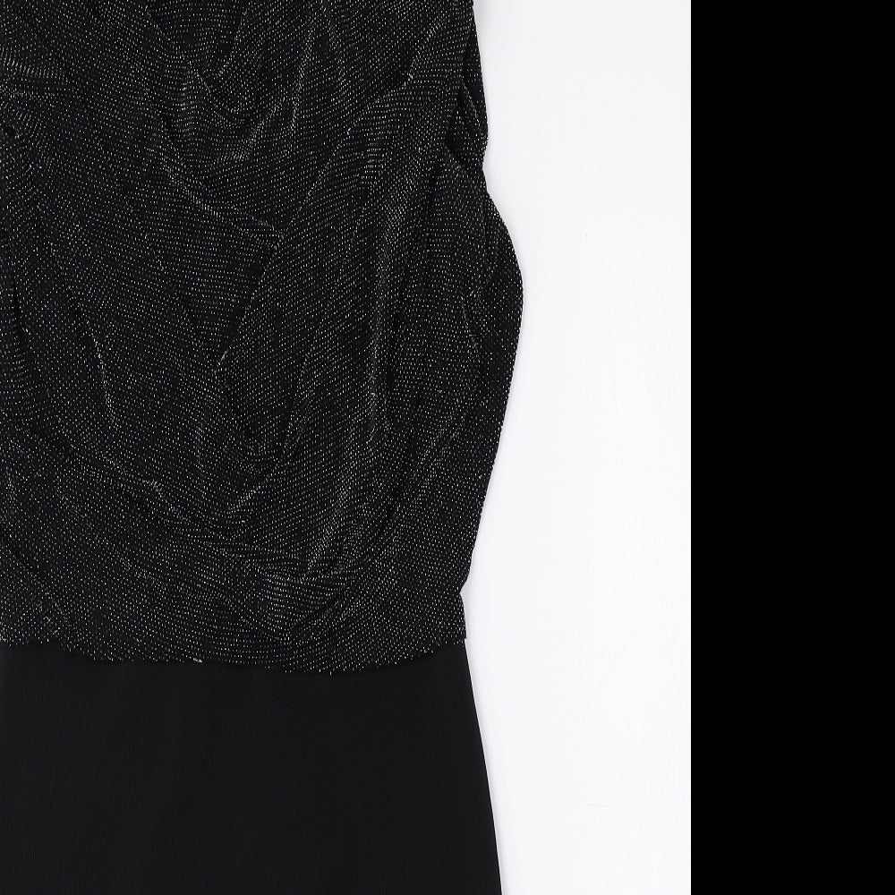 Urban Bliss Womens Black Nylon Bodycon Size 8 Cowl Neck Pullover