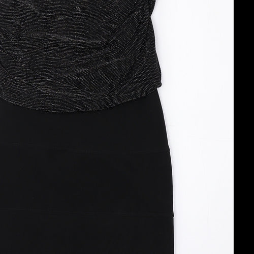 Urban Bliss Womens Black Nylon Bodycon Size 8 Cowl Neck Pullover