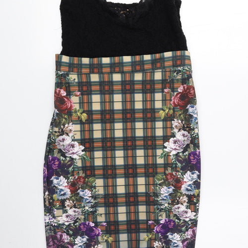 Zara Womens Multicoloured Geometric Polyester Bodycon Size S Sweetheart Pullover
