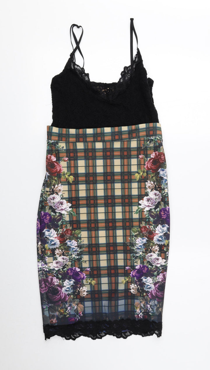Zara Womens Multicoloured Geometric Polyester Bodycon Size S Sweetheart Pullover