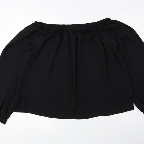 ASOS Womens Black Polyester Basic Blouse Size 12 Off the Shoulder