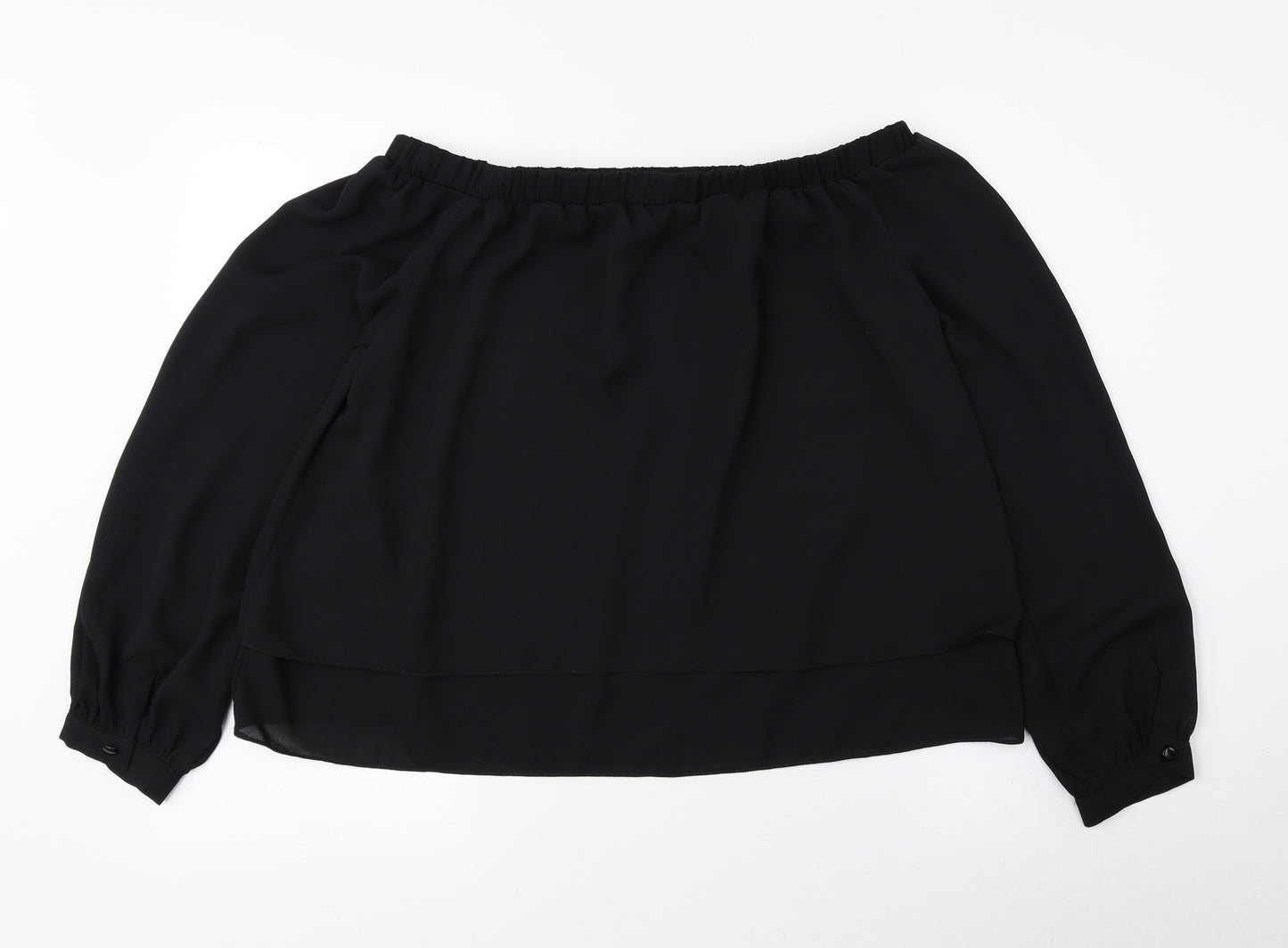 ASOS Womens Black Polyester Basic Blouse Size 12 Off the Shoulder